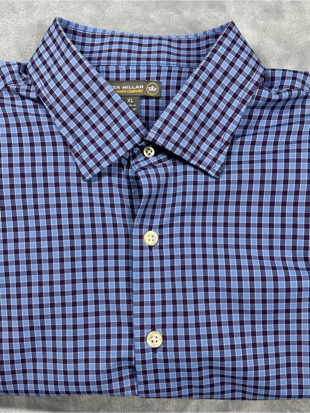 Peter Millar Summer Comfort Southern Hills Country Club Check Dress Shirt - XL